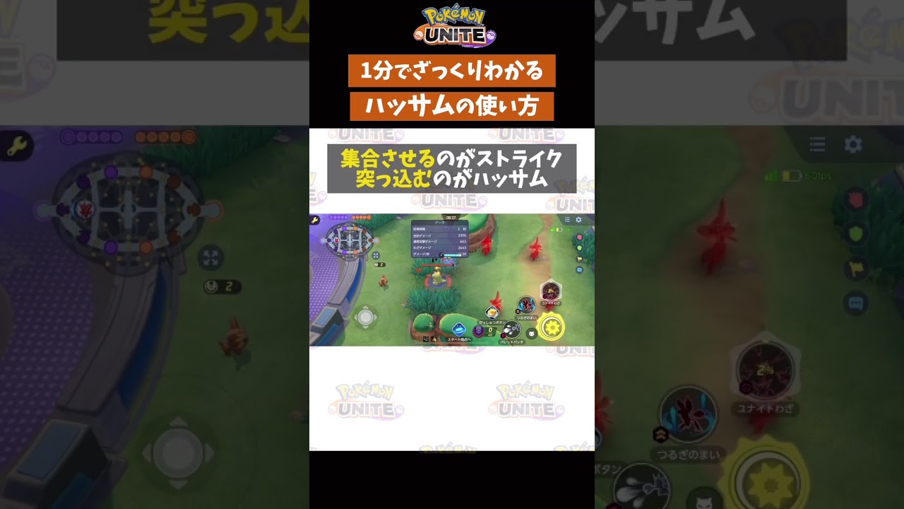 1分で分かるハッサムの使い方　#ポケモン　#ポケモンユナイト　#ポケユナ #店長すぐ #TikTokゲーマー