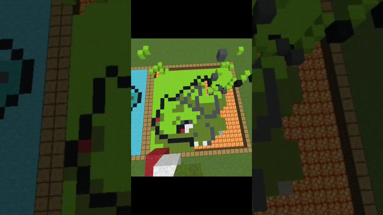 【マイクラ】フシギダネのドット絵！ #マイクラ #ポケモン  #shorts