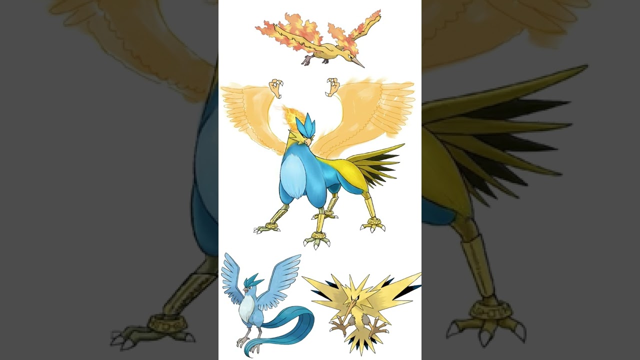 ポケモン合体させて描いてみた⑤【ファイヤー+サンダー+フリーザー】