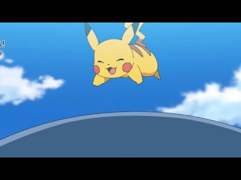 ホエルコの上で遊ぶピカチュウが可愛すぎる