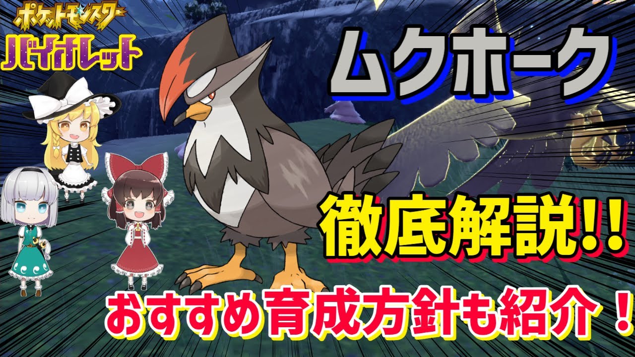 【ポケモンSV】ムクホークを徹底的に解説！長所や対策、種族値や特徴・育成論、色違いや技などを色々紹介！【ゆっくり解説】