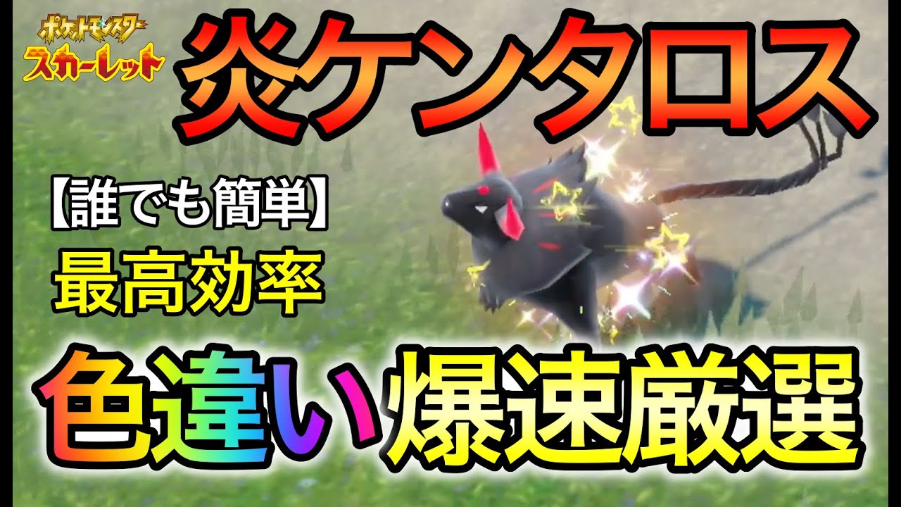 【ポケモンSV】炎ケンタロス(希少種)の色違いを爆速で厳選する方法をご紹介 大量発生必要なし【誰でも超簡単】