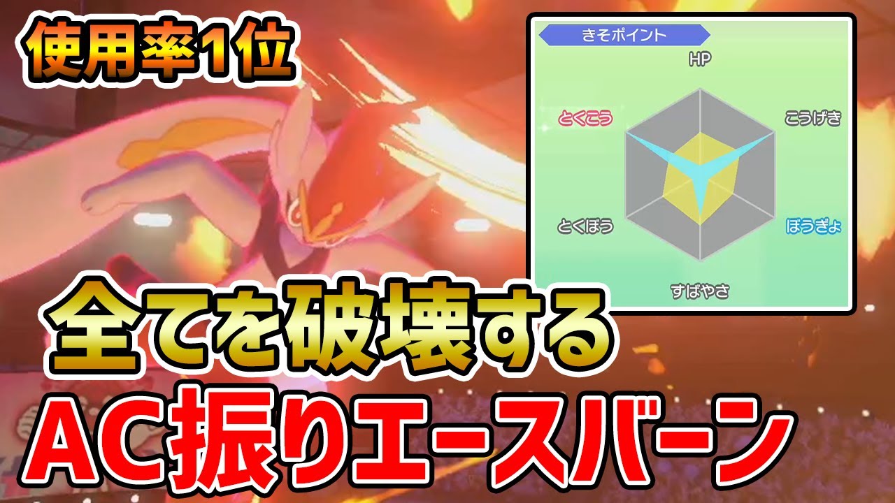 もう誰でも止まらない『攻撃特化型エースバーン』が強すぎる……【ポケモン剣盾】
