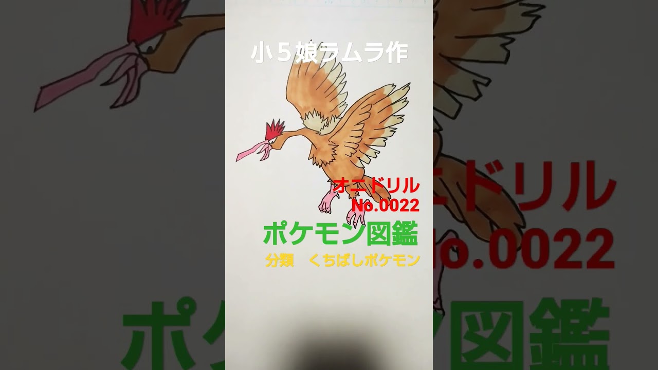 【ポケモンカード・ポケモン図鑑】ポケモン図鑑書いてみました!小５娘ラムラ作＃オニドリル　＃＃ポケモン図鑑　＃ポケモンカード　＃バイオレット　＃pokemon　＃pokemoncollection