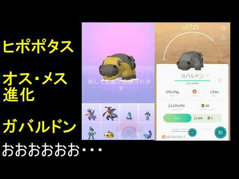 ヒポポタスの♂♀進化でガルバドン【ポケモンGO】