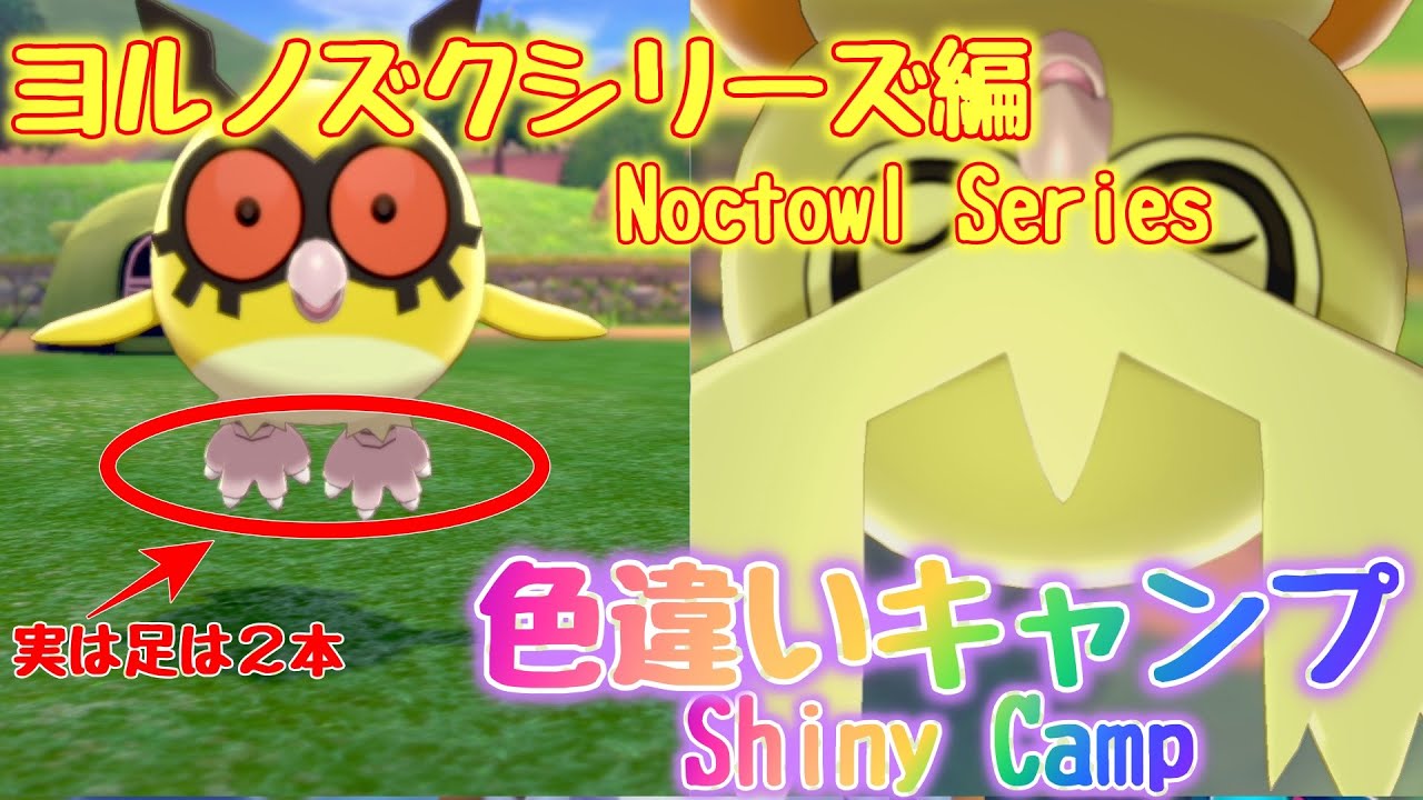【ポケモン剣盾】色違いキャンプ　ホーホー・ヨルノズク～Shiny Camp Noctowl Series～
