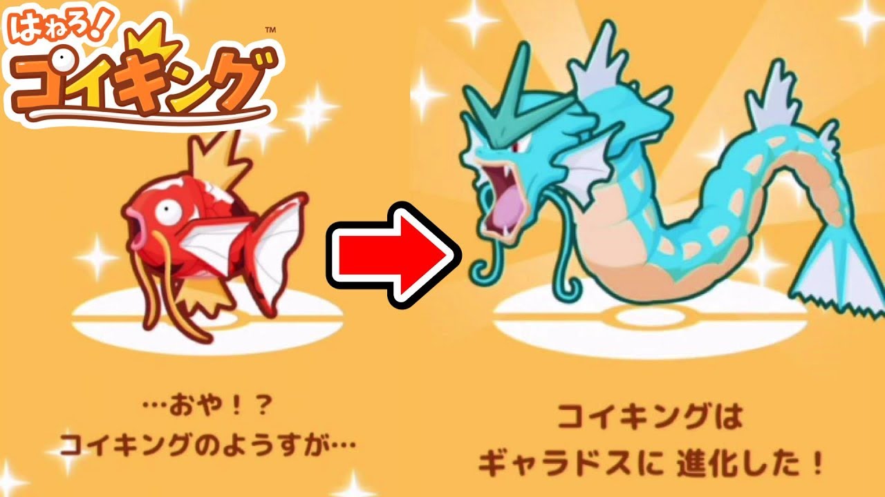 はねろ！コイキングをギャラドスに進化させる方法　ポケモンでさとちん