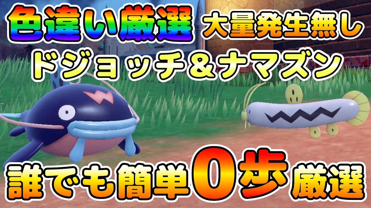 【色厳選】色違いドジョッチ＆ナマズンの厳選オススメ場所！大量発生無しで誰でも簡単に0歩厳選出来る穴場を紹介！【ポケモンSV】