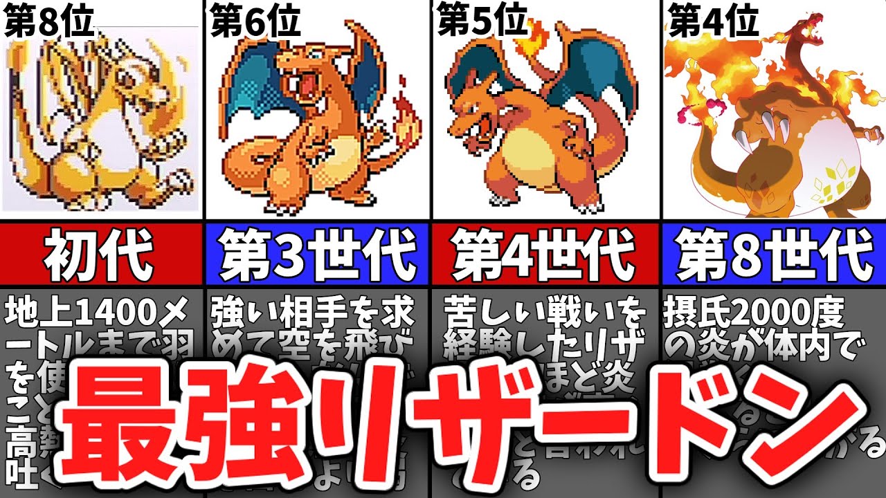 【歴代ポケモン】最強のリザードン世代別ランキングTOP8