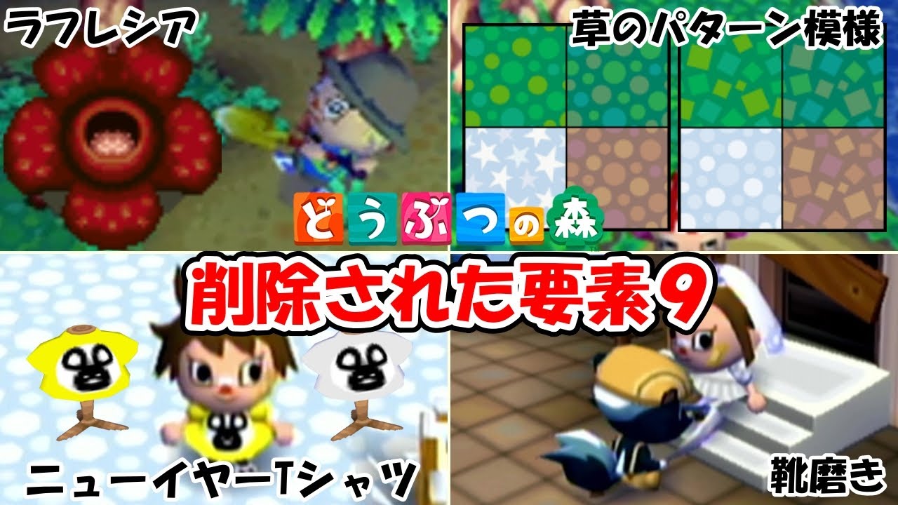【どうぶつの森】削除された要素９│ラフレシア│シャンクの靴磨き│草のパターンの種類│公式HPの人気投票│ニューイヤーＴシャツ│@ほのげ
