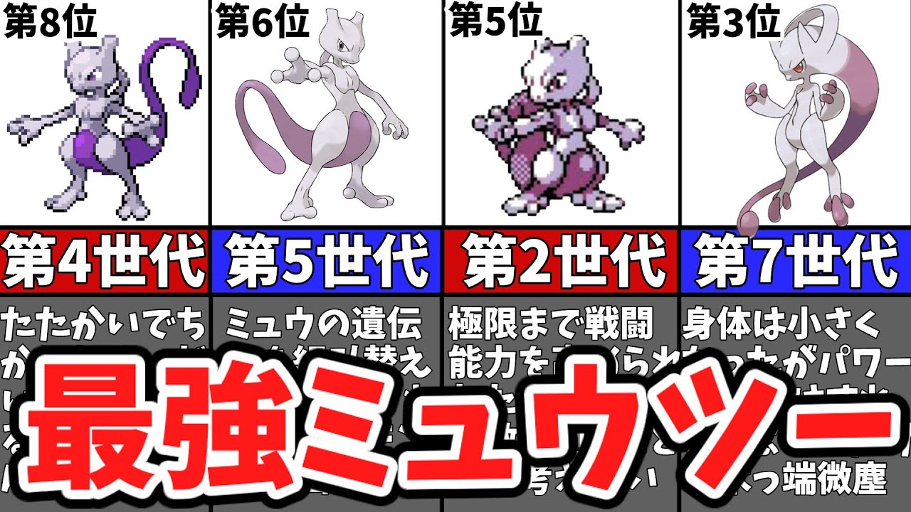 最もミュウツーが活躍した世代ランキングTOP8【歴代ポケモン】