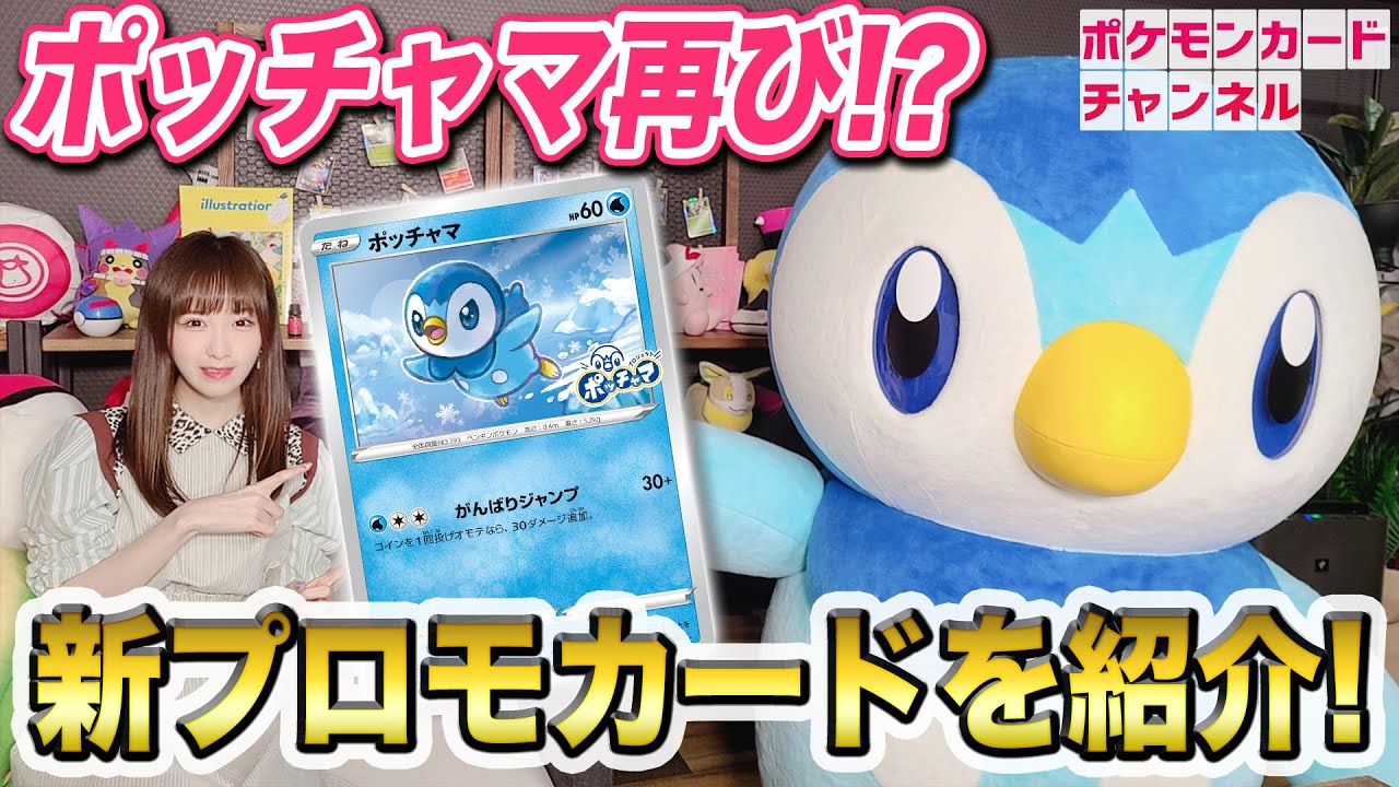 【ポケカ情報】プロモカード「ポッチャマ」が登場！ポッチャマと一緒に紹介＆解説！？【ポケモンカード/プロジェクトポッチャマ】