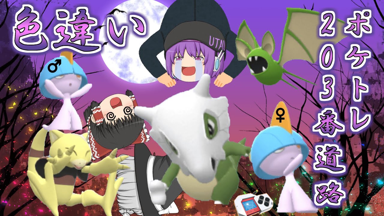【ポケモンBDSP】カラカラが大量発生したから色違い欲しい…じゃあついでに203番道路の色違いポケトレで全部ゲットしちゃお♡【ゆっくり実況】