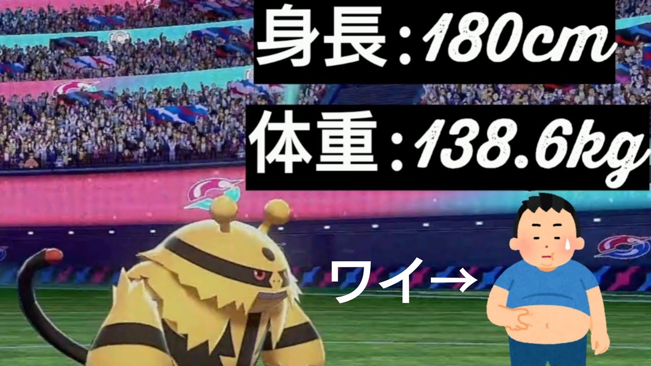 エレキブルと身長・体重が同じ男性【ポケモン剣盾】