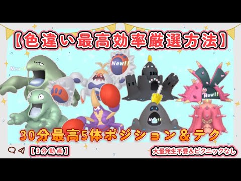 30分最高5体色違いマケンカニ・スナバァ・ヒドイデ・ベトベター最高効率厳選3分動画 #ポケモンsv #ケケンカニ #シロデスナ #ドヒドイデ #ベトベトン #大量発生不要 #ピクニック無し