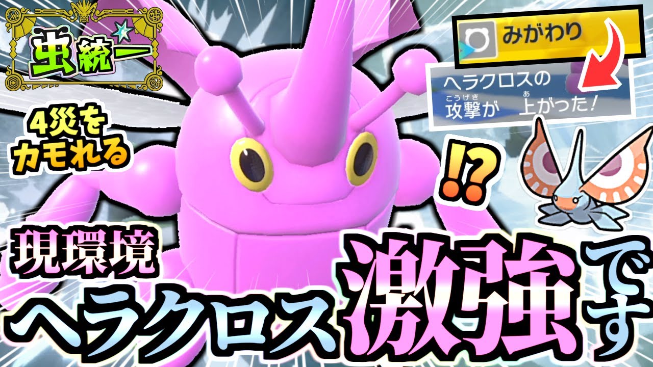 四災を狩る『いかさまダイス身代わりヘラクロス』が環境に適応して３タテしまくる虫統一パが強い！！ディンルーも対策！【ポケモンSV/スカーレット/バイオレット】【虫統一パ/タイプ統一パ】