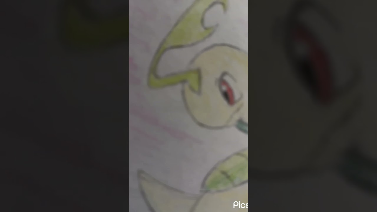 シャーペンと色鉛筆でポケモンのチコリータ進化集描いてみました#shorts #イラスト #pokemon #anime