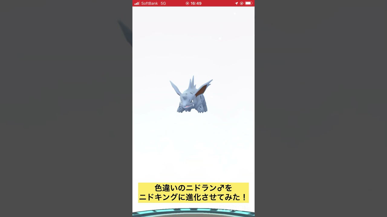 色違いのニドラン♂をニドキングに進化させてみた！ #ポケモンgo #pokmongo #色違い #shorts