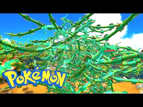 レックウザ１００匹に最強な恐竜と戦わせてみたらやばい事になった！【ポケットモンスターARK】ポケモンmod 実況（Rayquaza×100 VS Titanosaurus）