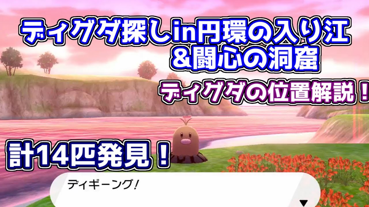 円環の入り江と闘心の洞窟のディグダの位置解説！ディグダ150匹【ポケモン剣盾】ゆっくり解説