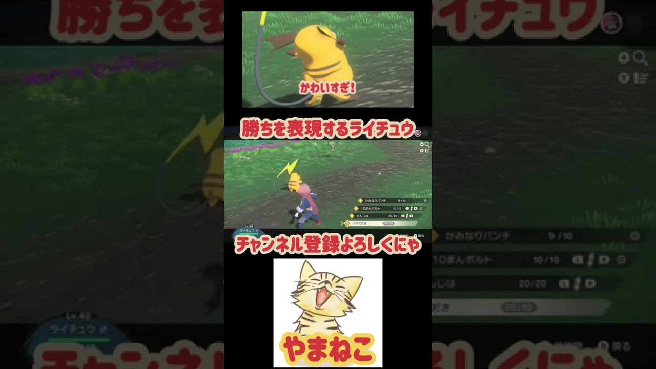 倒すとバンザイするライチュウが可愛すぎる！