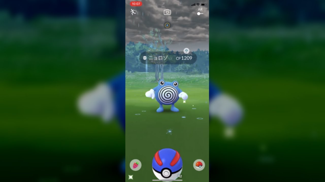 【ポケモンGO】野生のニョロゾ Wild pokemon Poliwhirl #shorts