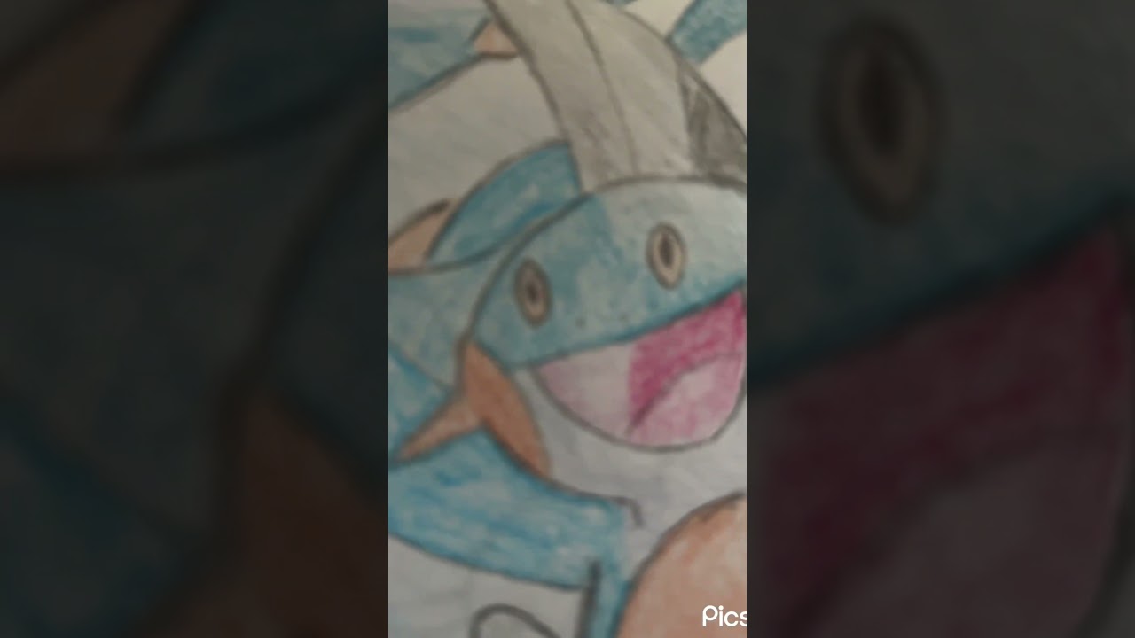 シャーペンと色鉛筆でポケモンのミズゴロウ進化集描いてみました#shorts #イラスト #pokemon #anime