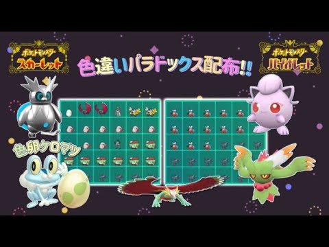 【ポケモンSV】色違いパラドックス配布会！色卵ケロマツもあるよ！ランクマパラドックス実装記念配布！