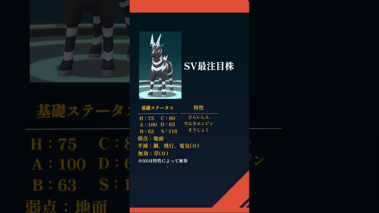 １分間でＳＶ新内定ポケモン紹介！ゼブライカ編　#ポケットモンスタースカーレットバイオレット　#新人vtuber 　#shorts　#ゼブライカ  #ゼロの秘宝