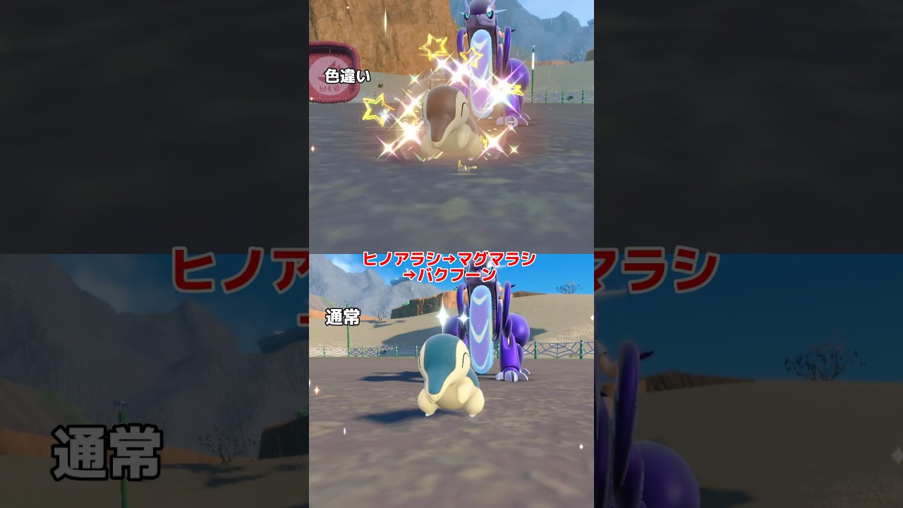 【ポケモンSV】通常＆色違い ヒノアラシ→マグマラシ→バクフーンの進化を見比べてみよう