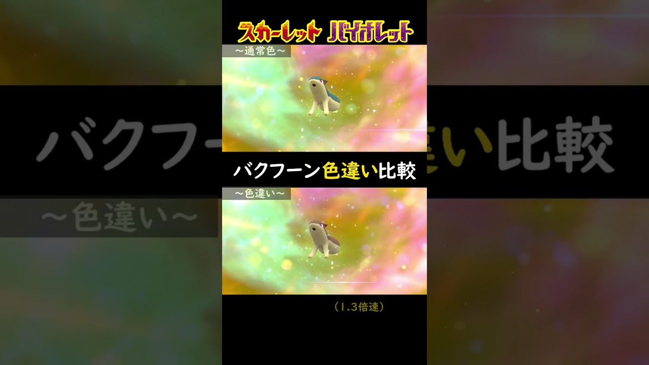【ポケモンSV】バクフーンの色違い比較【ヒノアラシ/マグマラシ/進化】#shorts