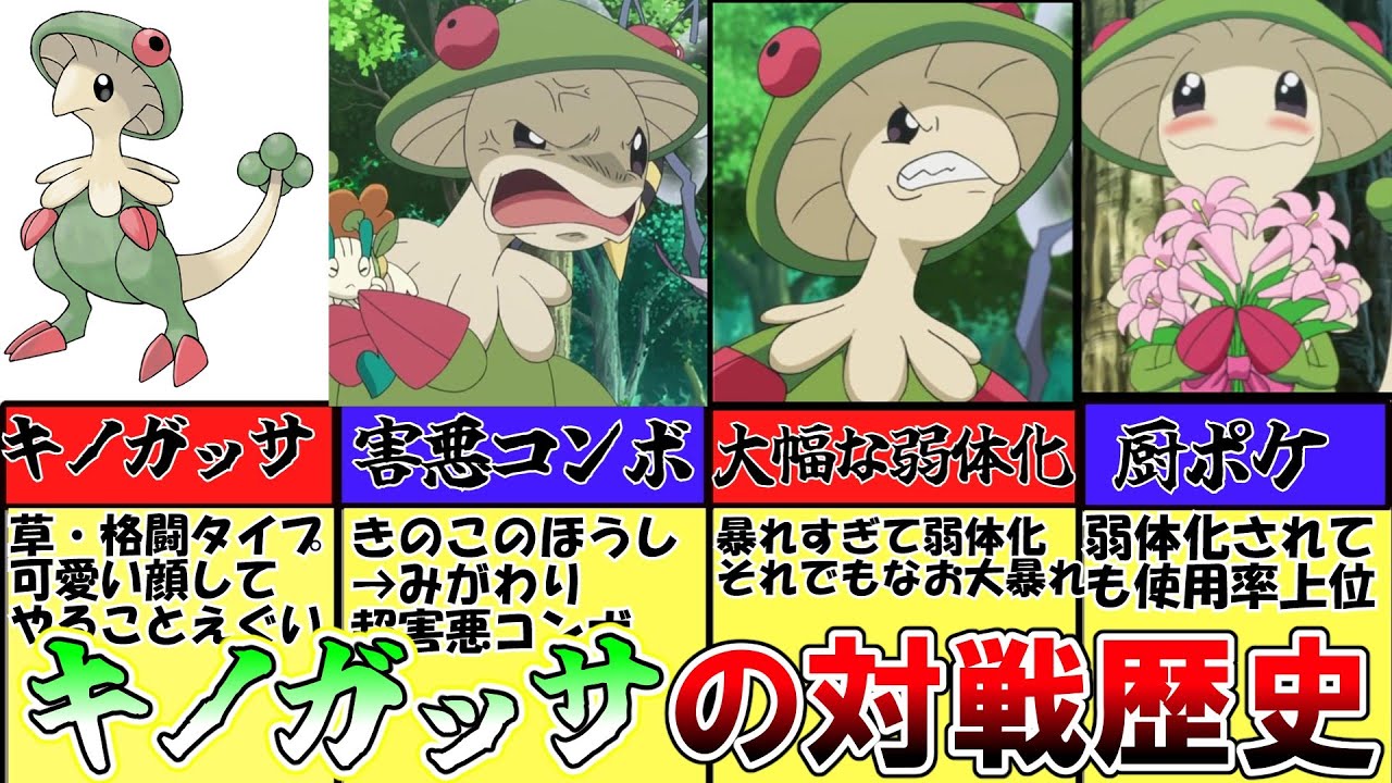 キノガッサの対戦環境の歴史について徹底解説【ポケモン解説】【ポケモン対戦環境】