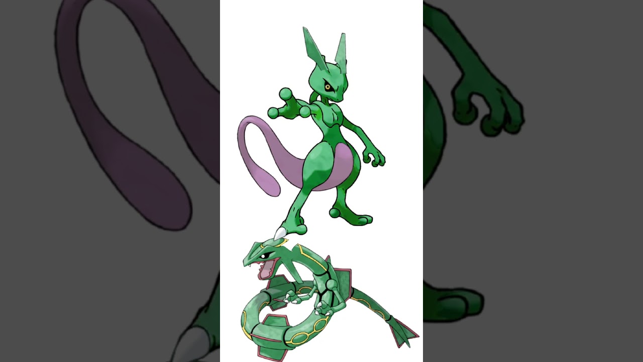 ミュウツーに他ポケモン足して別モンスター作る（レックウザ編）