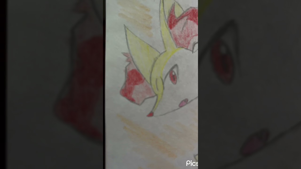 シャーペンと色鉛筆でポケモンのフォッコ進化集描いてみました#shorts #イラスト #pokemon #anime