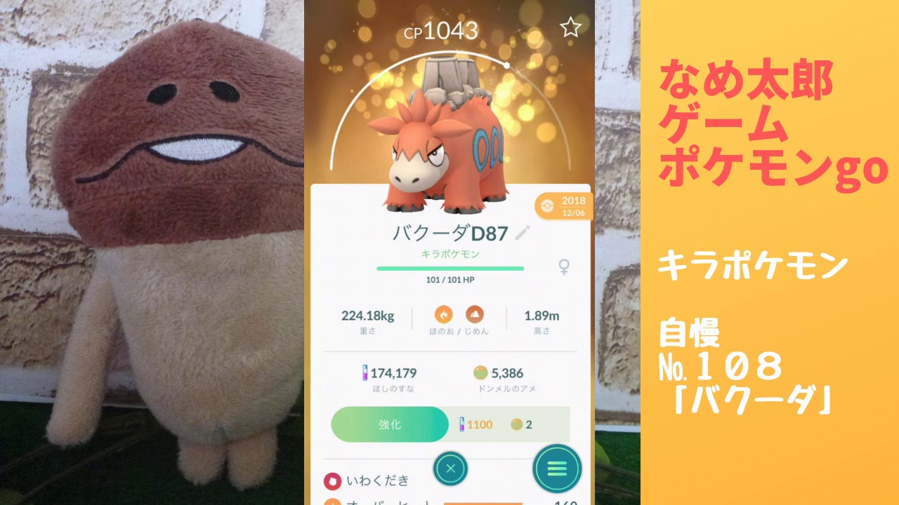 なめ太郎のキラポケモン自慢コーナーナンバー１０８、「バクーダ」【ポケモンgo】