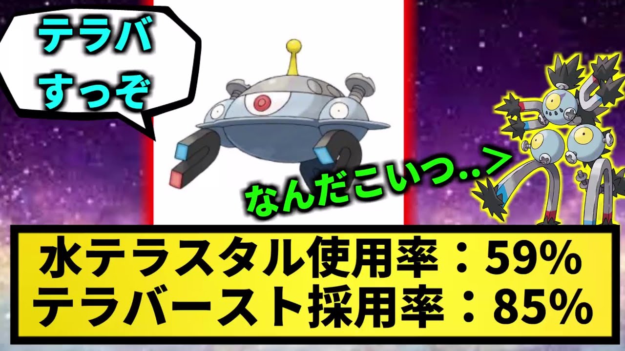 【ジバコイル】水テラスタル使用率：59% テラバースト採用率：85%【なんJ反応】【ポケモン反応集】【ポケモンSV】【5chスレ】【ゆっくり解説】