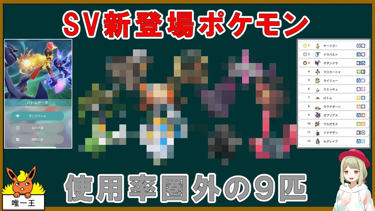 【小話】SVの使用率圏外ポケモンが判明したようです【ポケモンSV】【ゆっくり解説】