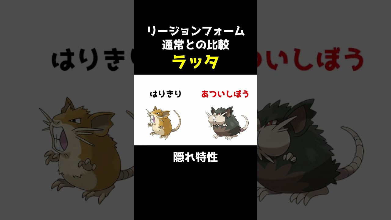 【ポケセレ】ポケモン｢リージョンフォーム比較｣ラッタ編