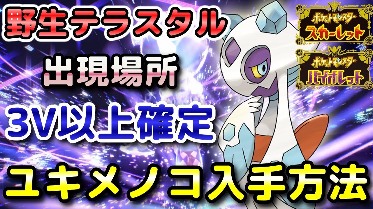 【ポケモンSV】ユキメノコ（野生テラスタル）入手方法！固定シンボル出現場所！3V以上確定で育成しやすい！【スカーレット・バイオレット】