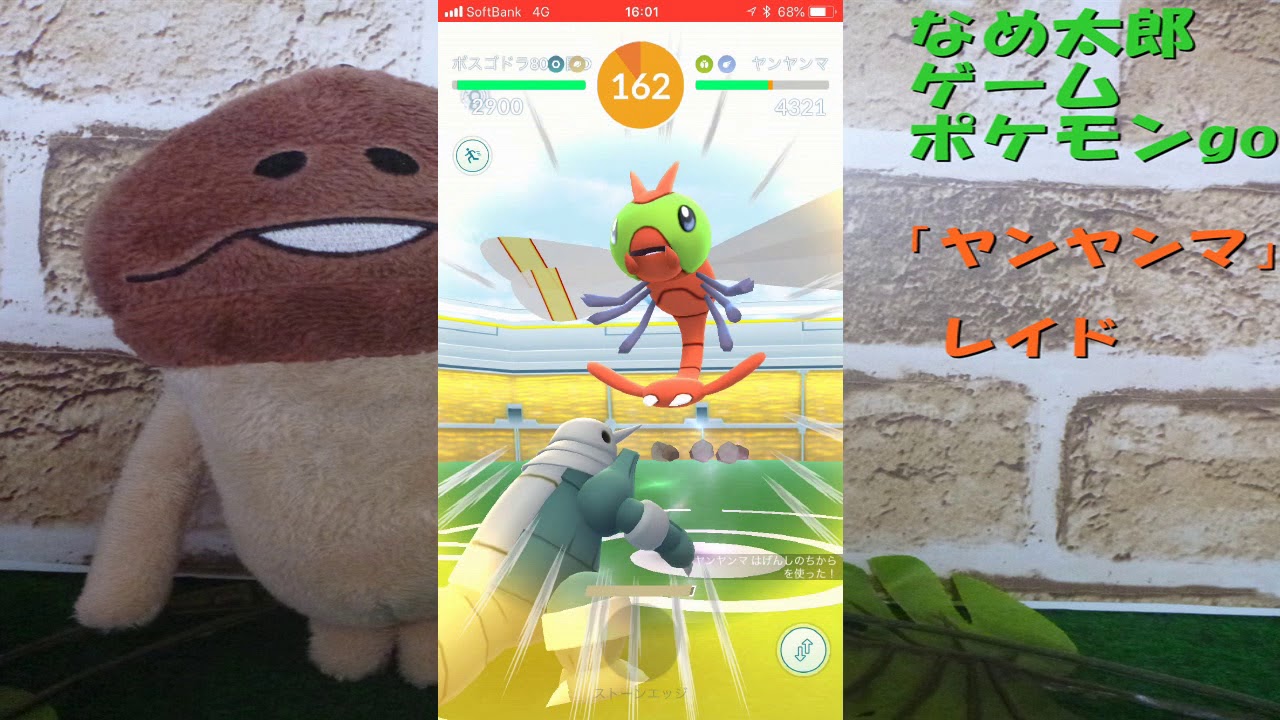 【ポケモンgo】なめ太郎の今日のレイド「ヤンヤンマ」個体値はいまいちでした。