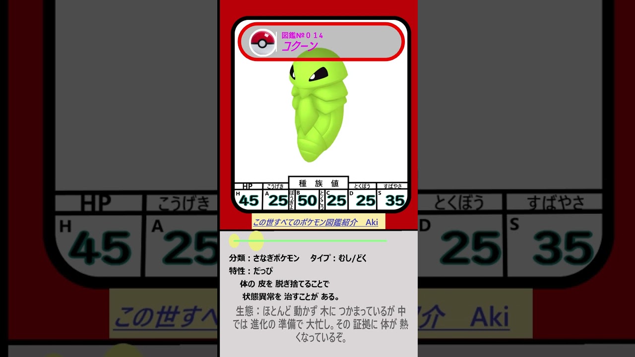 【ポケモン紹介】図鑑№０１５　スピアーの系譜　#shorts