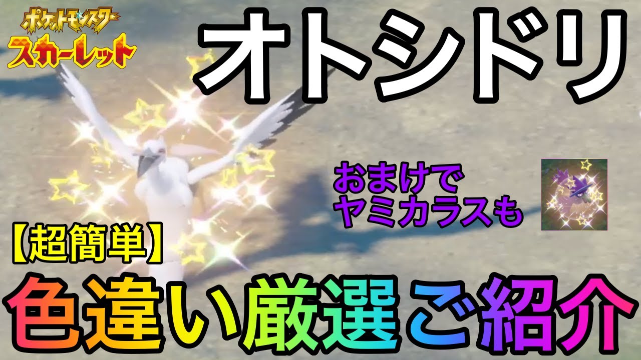 【誰でも簡単】オトシドリの色違い厳選方法をご紹介 おまけでヤミカラスも 大量発生とピクニックリセットは必要なし 【ポケモンSV】
