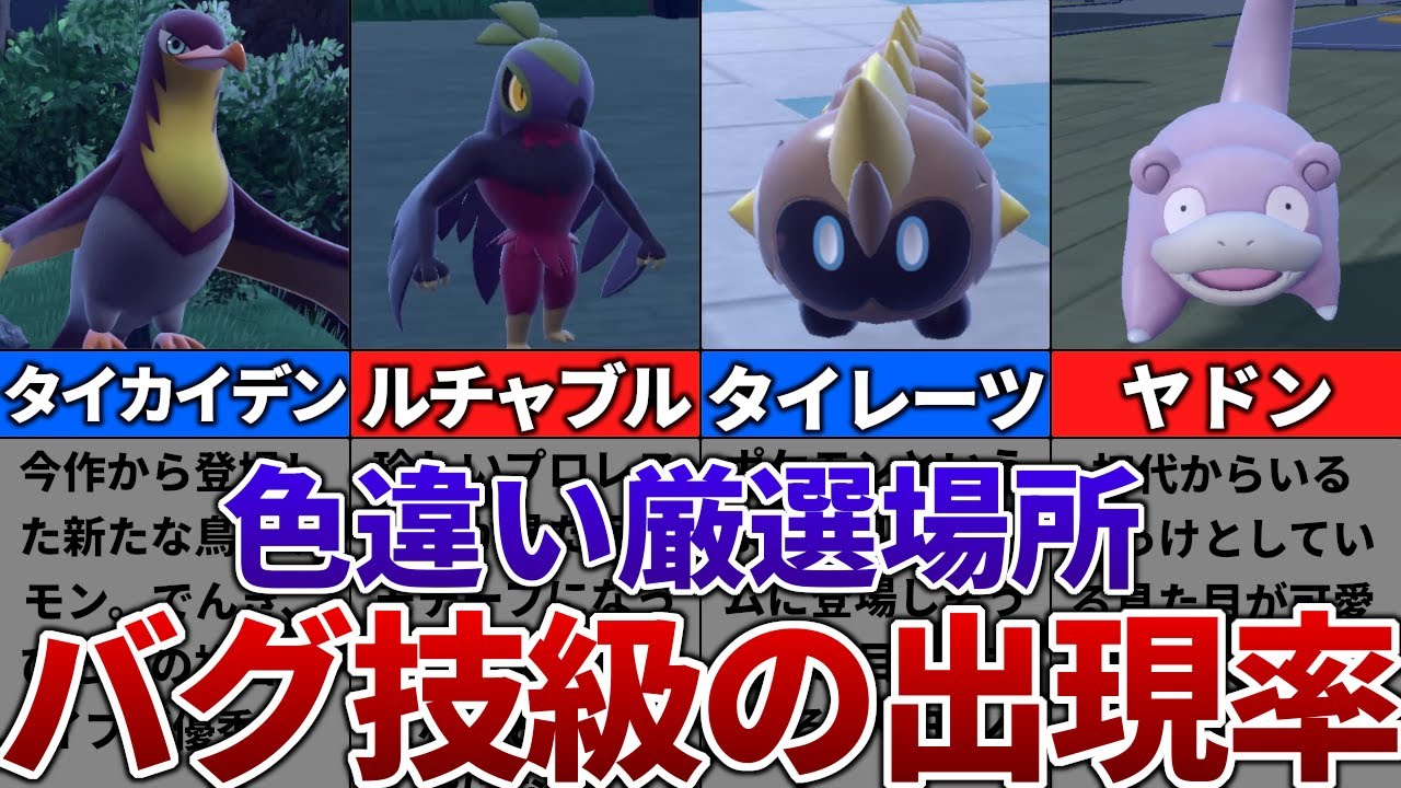 【ポケモンSV】色違いがバグ技級に出現するおすすめの色違い厳選場所その16【タイカイデン、ルチャブル、タイレーツ、ヤドン】