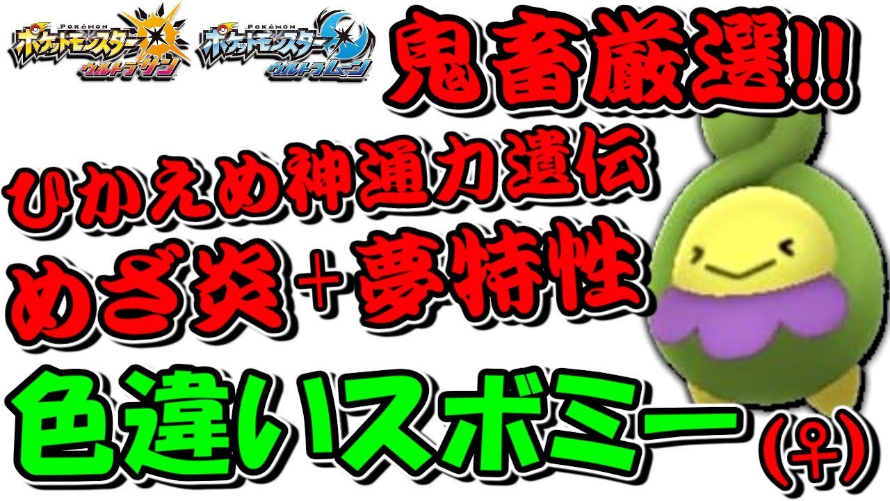 【ポケモンUSUM】控え目神通力遺伝めざ炎夢色違いスボミー厳選！【ウルトラサン ウルトラムーン生放送】