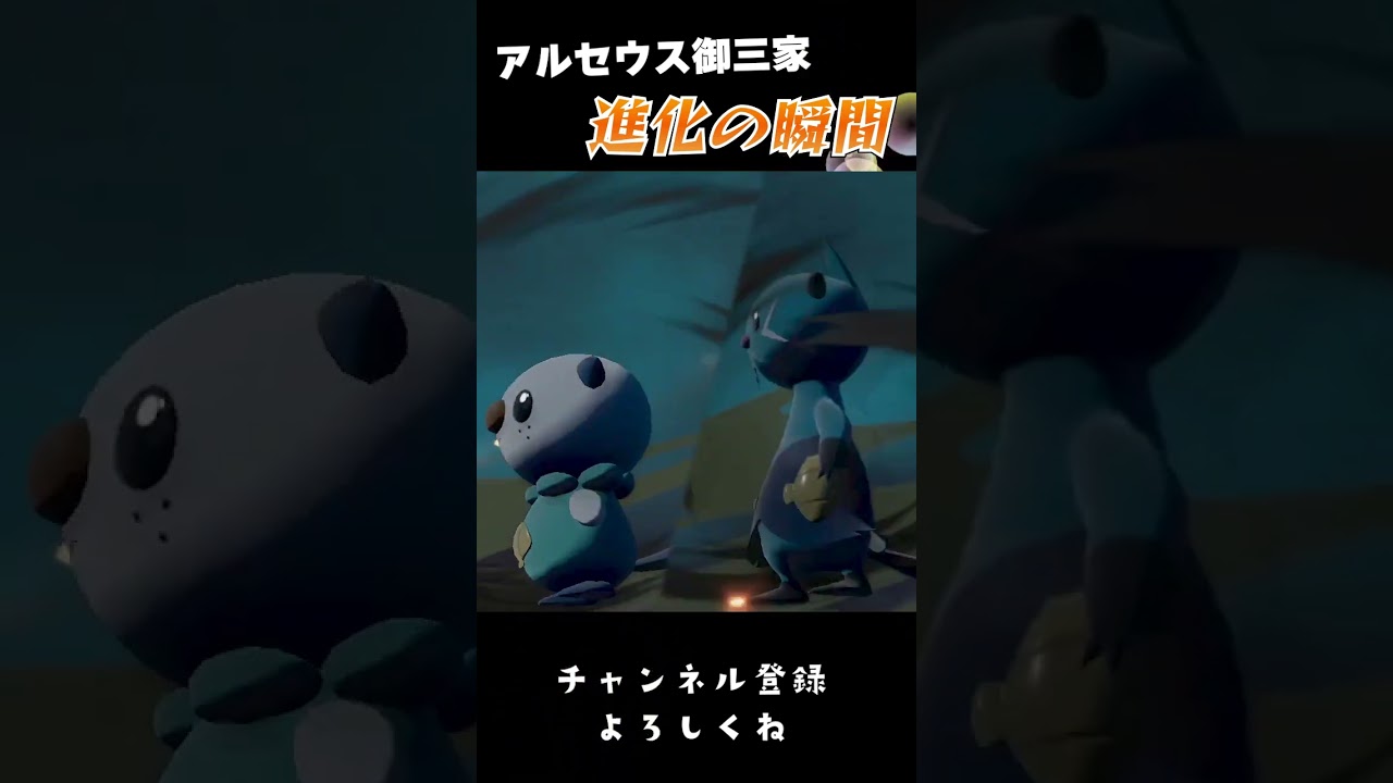 【アルセウス】御三家進化の瞬間【ミジュマル編】 #shorts