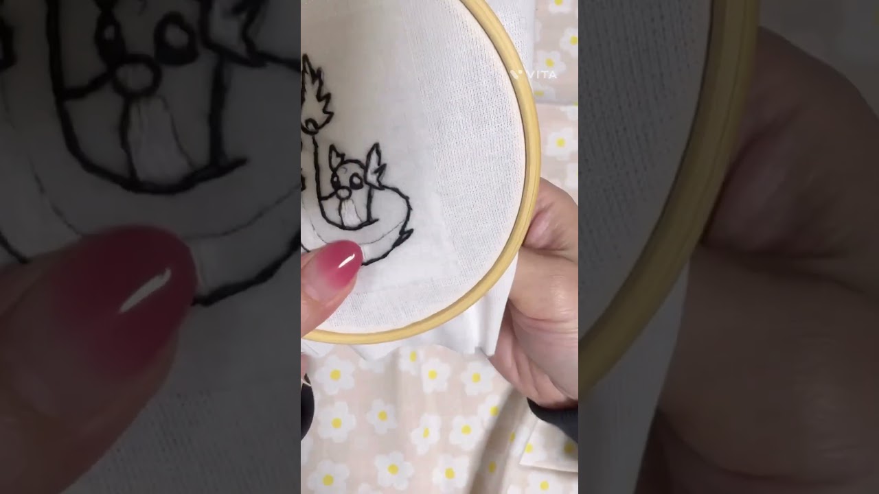 【ポケモン】推しのハクリューとミニリュウを刺繍してみた　#short #shorts #ポケモン
