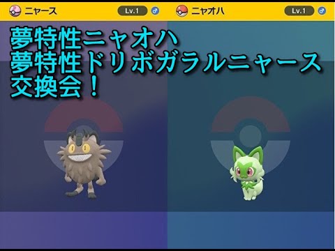 【夢ニャオハ&ドリボ夢ガラルニャース配布！】ポケモンSV パスワード交換会 #ポケモン交換 #ポケモン配布