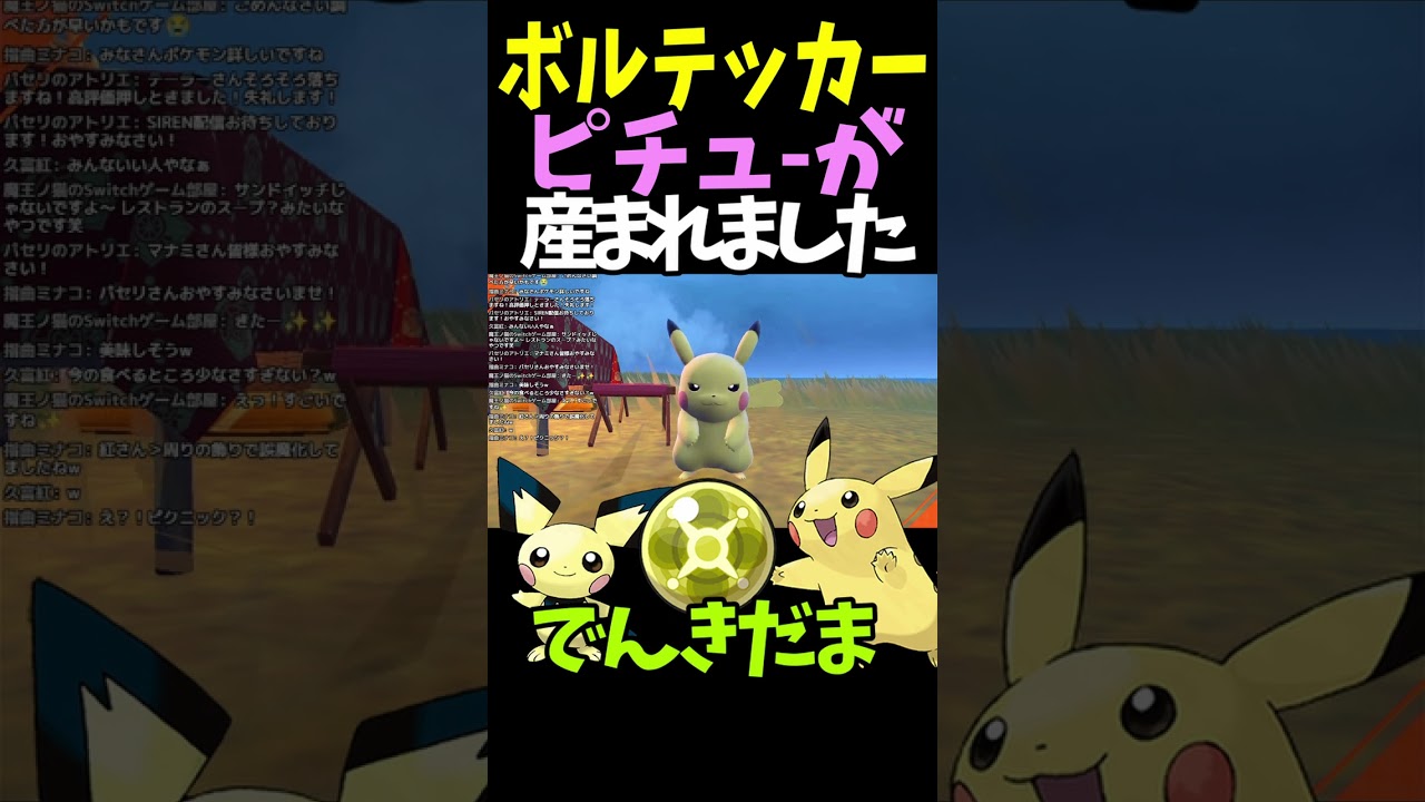 【たまご技】ボルテッカーを覚えたピチューが生まれました！ピカチュウにでんきだまを持たせて卵を産ませる。 【ポケモンsv】 #shorts