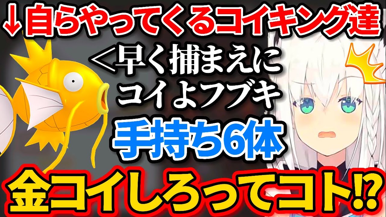 【ポケモンSV】もう"逆に"コイキングの方から捕まりに来てることにビビる白上フブキw【ホロライブ切り抜き】