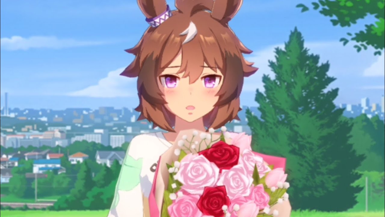 [ウマ娘]照れながらトレーナーに花束と感謝の言葉を贈るウインディちゃん